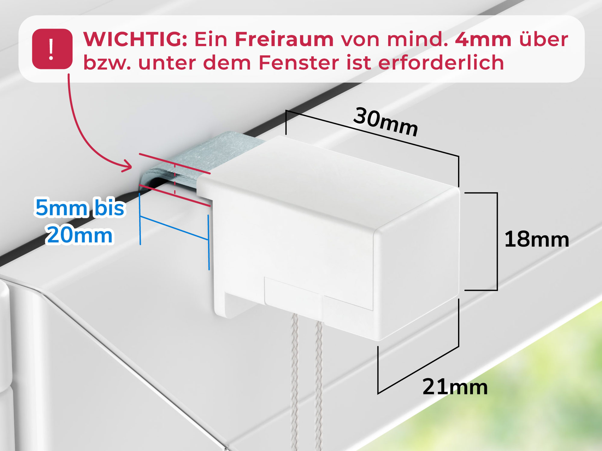 Mit Metall-Klemmhaltern am Fensterflügel